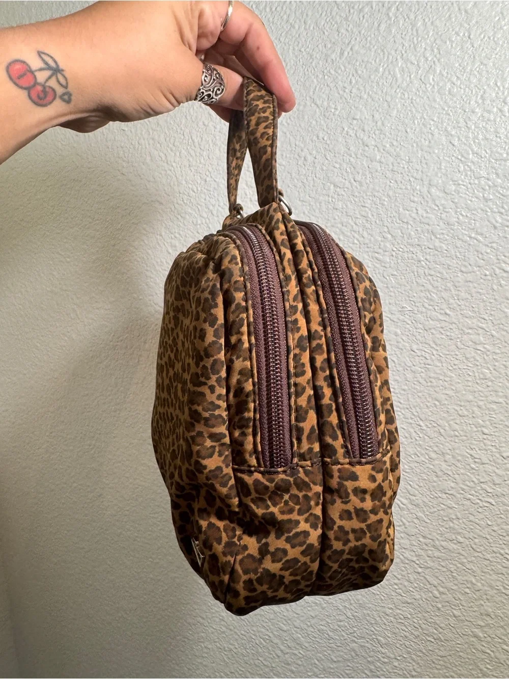 Bottega Veneta Vintage Leopard Print Accessory Pouch Mini Bag